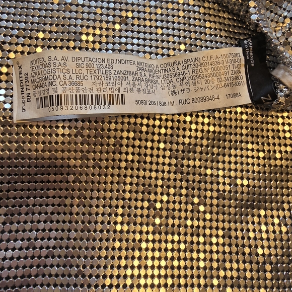 Zara 100% Aluminum Metal Mesh Silver Metallic Halter Top - Picture 7 of 12